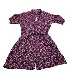 Xirena Nichols Romper Size S‎ NWT Floral Print Belted Button Front